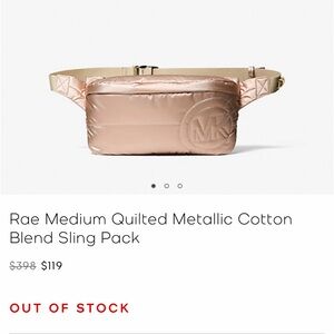 Michael Kors rose gold sling pack